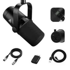 Audio Array 600Ohms XLR & USB Professional Dynamic Podcast Microphone for Streaming & Podcasting, AM-C44