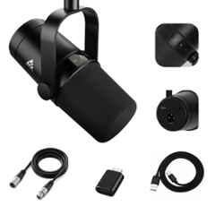 Audio Array 600Ohms XLR & USB Professional Dynamic Podcast Microphone for Streaming & Podcasting, AM-C44