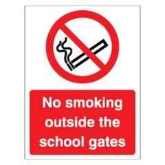 SUNSIGNS 300x400mm Vinyl & Acrylic Sandwich No Smoking outside the School Gates Signage, SS0229VNLM1HPIDAK