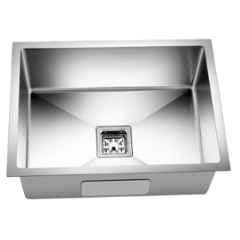 WaveBlack 20x17x9 inch 304 Stainless Steel Matt Finish Single Bowl Kitchen Sink with Square Coupling, WBSB-2017-NEW