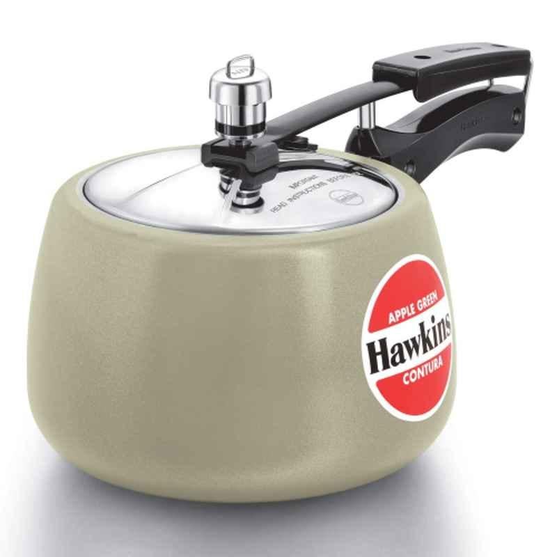 Hawkins Ceramic Coated Contura 3 Litre Apple Green Pressure Cooker, CAG30