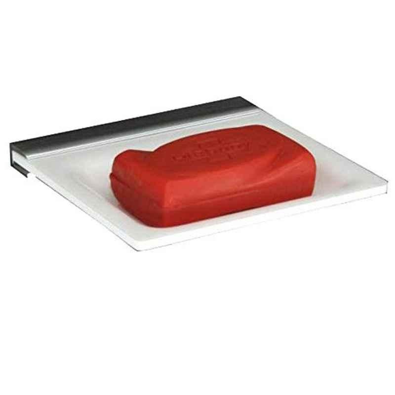 Axtry 6 inch Wall Mounted Acrylic White Bathroom & Kitchen Soap Dish
