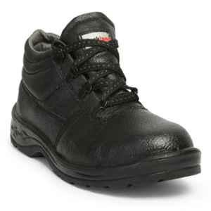 Hillson Rockland Leather Low Ankle Metal Toe Black Work Safety Shoes, Size: 7