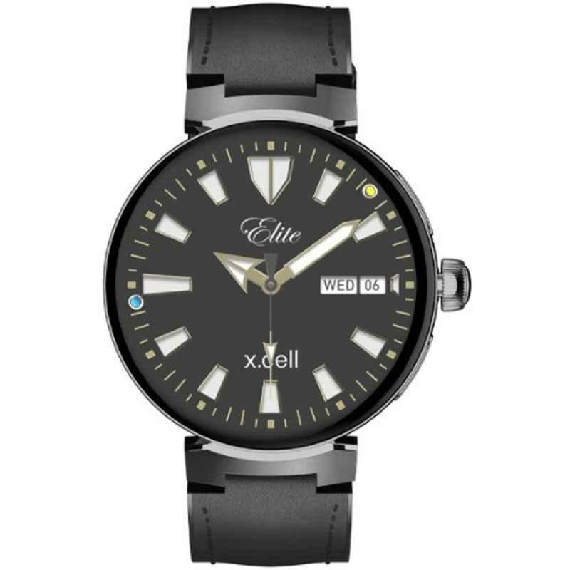 Xcell Elite-3 1.32 inch TFT Leather Strap Black Fitness Tracker, XL-WATCH-ELITE-3-BL
