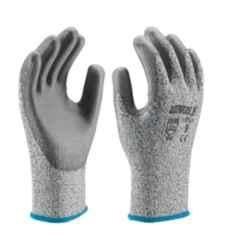 Udyogi HPU 5 Polyethylene Liner Palm PU Coated Grey Safety Gloves, Size: 9 inch (Pack of 60)