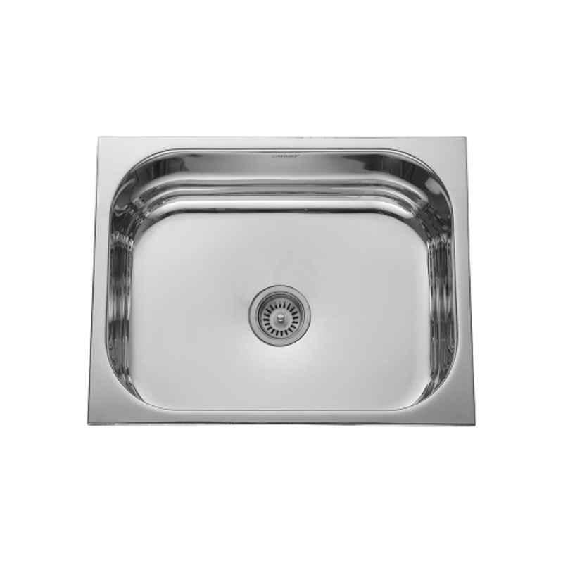 Neelkanth Die Pressed 660x508mm Stainless Steel Single Bowl Gloss Kitchen Sink, NKR-DD-SB 2620 G