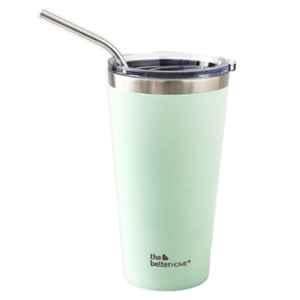 The Better Home 450ml Stainless Steel Green Insulated Tumbler with Straw & Lid