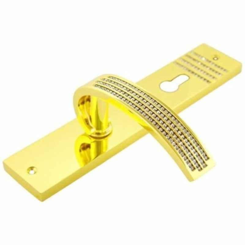Robustline Gold Brass Stone Lever Handle with Lock
