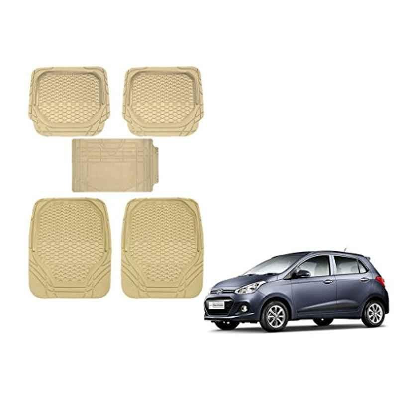 Kozdiko 5 Pcs 8855TW Beige Car Foot Mat Set for Hyundai Grand I10, koz_37687