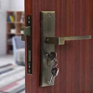 Voltizi 8 inch Stainless Steel 304 Antique Finish Cylindrical Plate Mortise Door Lock Handle Set with Both Side Key, LB-306