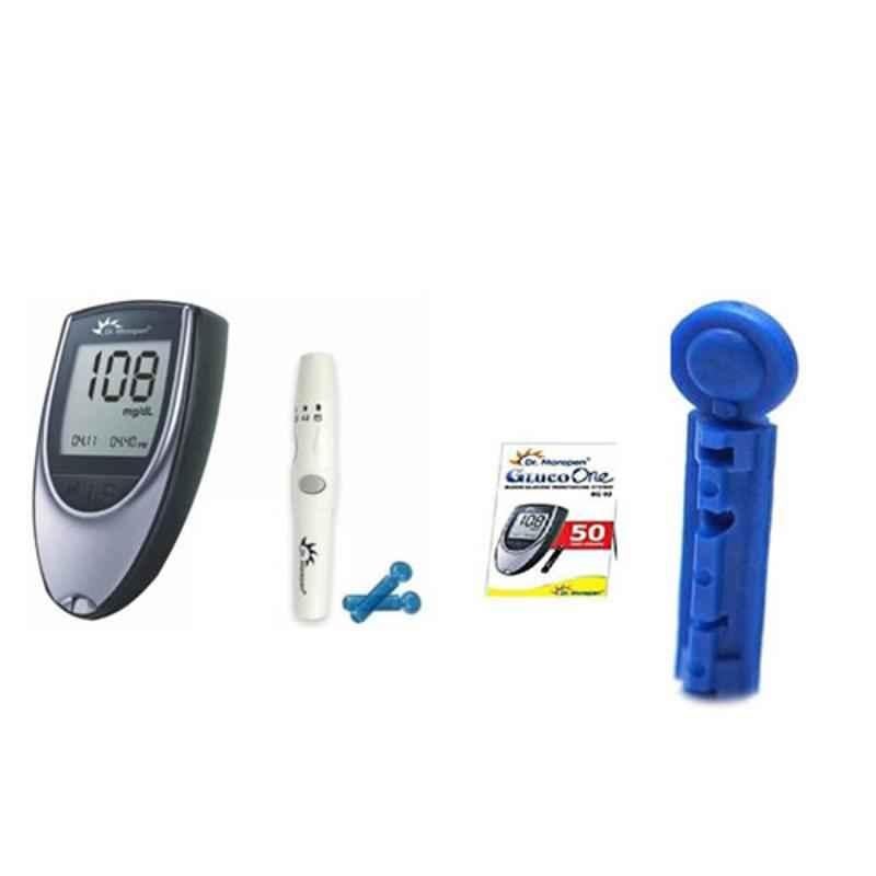 Dr. Morepen BG 03 Gluco One Monitor Kit with 50 Test Strips & Euroclix 100 Pcs 30 Gauge Blood Lancet Box