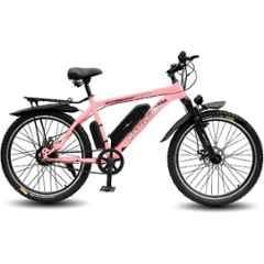 Matelco ULTRA EA26 7.5Ah 26 inch Pink & Black Single Speed Electric Cycle with Li-ion Battery, Speed: 28 km/hr