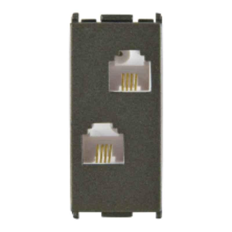 Anchor Woods 1 Module RJ11 Black Double Telephone Jack without Shutter, 90220 (Pack of 20)