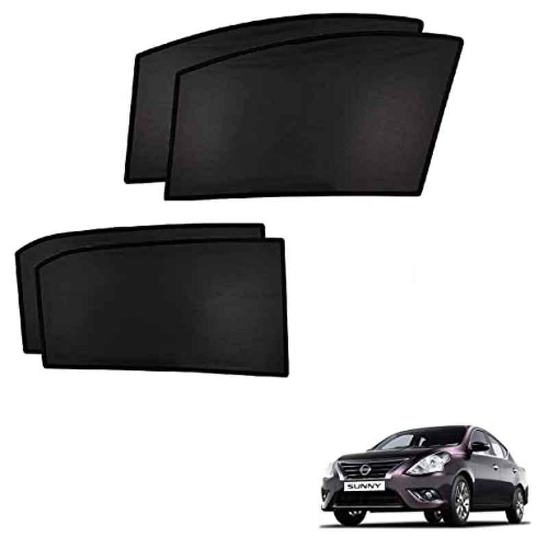 Kozdiko 4 Pcs Custom Fit Non Magnetic Curtains Mesh Car Sun Shade Set for Nissan Sunny