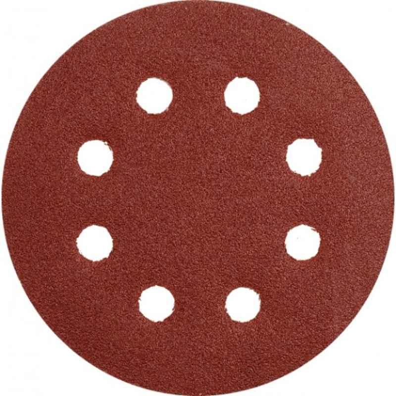 Yato 5 Pcs 115mm Grit 100 Aluminium Oxide Abrasive Disc Set with Velcro & Holes, YT-83444