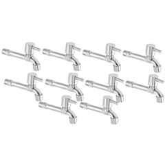 Zesta Turbo Stainless Steel Chrome Finish Silver Long Body Bib Cock with Flange, Size: Standard (Pack of 10)