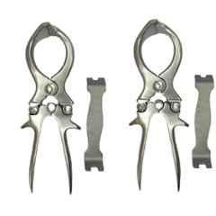 Forgesy 2 Pcs 9 inch Stainless Steel Imported Castrator Set with Key, GSS078