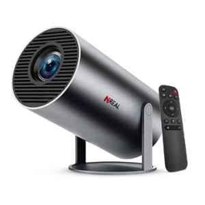 NREAL Nova S Pro 6000lm 1080p Black Smart Projector with 4K Support, Android OS, Stereo Speakers, Wi-Fi, Bluetooth, Auto Wall Fit & Screen Mirroring