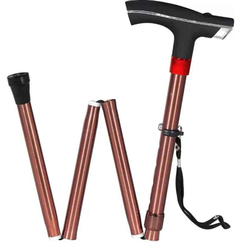 Buy Swadesi By MCP 93cm Brown Aluminium Single Leg Folding Walking