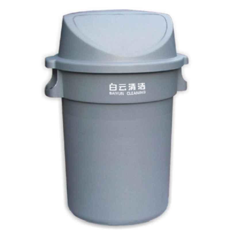 Baiyun 55.5x50.5x78cm 80L Gray Circular Garbage Can without Wheel Base, AF07514