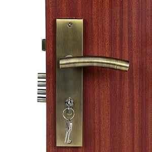 Handle Waala MG1101 10 inch 60mm Stainless Steel Antique Brass Finish Cylindrical Plate Both Side Key Mortise Door Lock Set