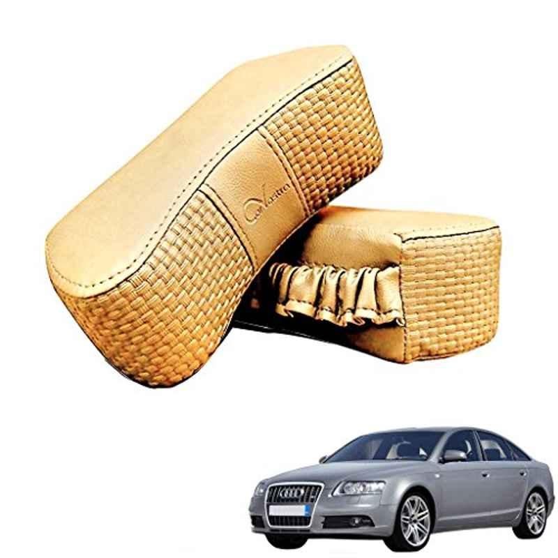 Kozdiko 2 Pcs Memory Foam Beige Luxurious Neck Rest Set for Audi A6, koz_18767