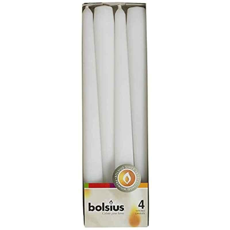 Bolsius Paraffin Wax Tapered Candles, 103600350902, Size: Free (Pack of 4)