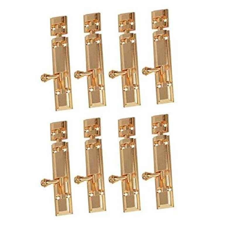 Smart Shophar 8 inch Brass Gold Royal Tower Bolt, SHA10TW-ROYA-GL08-P8 (Pack of 8)