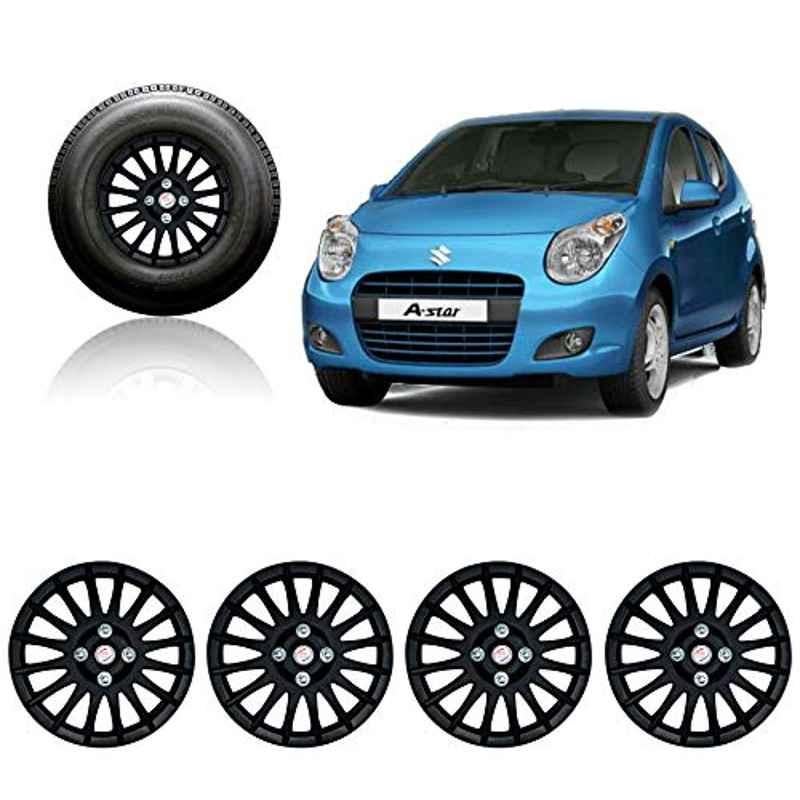 Auto Pearl 4 Pcs 13 inch ABS Black Car Wheel Cover Set for Maruti Suzuki A-Star