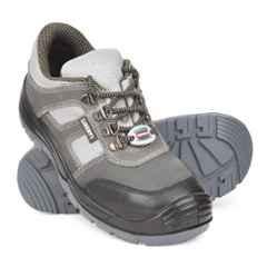 Liberty Surksha-SFT Suede Leather Low Ankle Composite Toe Grey Safety Shoes, Size: 6