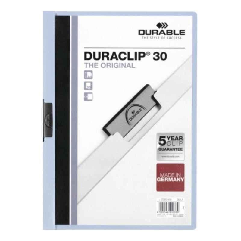 Durable Duraclip 30 A4 Light Blue Clip Folder, 2200-06