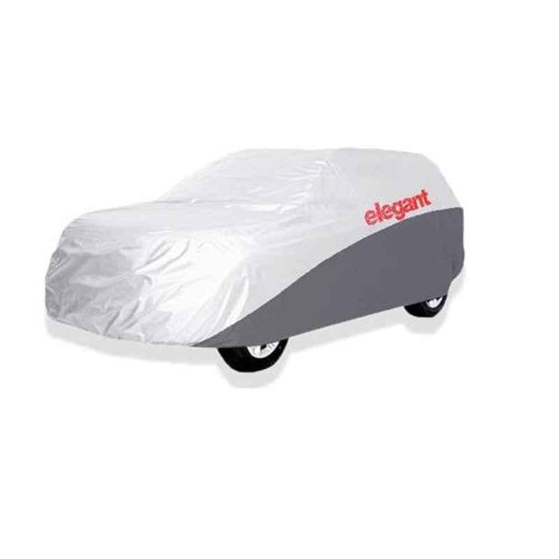 Elegant White & Grey Water Resistant Car Body Cover for Hyundai I10