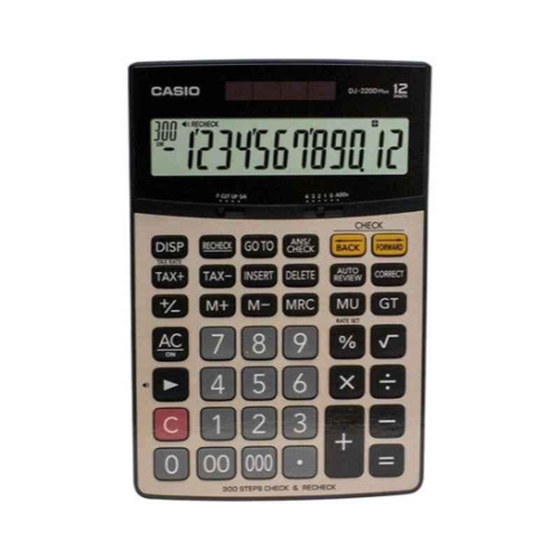 Casio Dj220D Plus 219 x146 x38mm Plastic Grey & Black Desktop Calculator