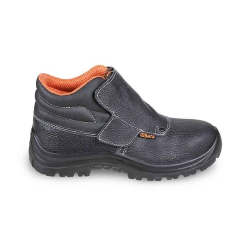 Beta Basic 7245BK Leather Steel Toe Black Safety Shoes, 072451247, Size: 12