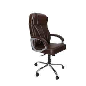 OOlive Pluto OC65 Premium Leatherette Brown Adjustable Height Ergonomic Office Chair with Back Support, OCPUBLHB065