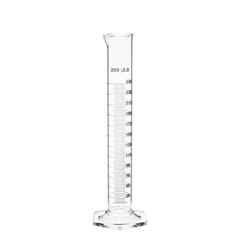 ABGIL 250ml Borosilicate Glass Hexagonal Base Cylinder Graduated Single Metric Scale with Pour Out, ABG1192