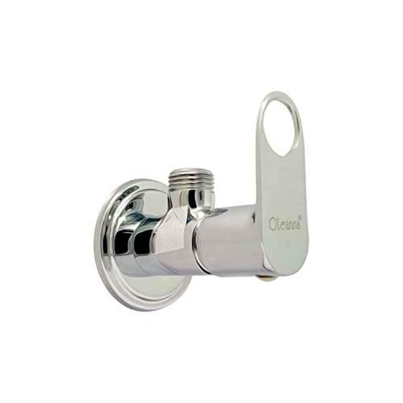 Oleanna OBFPE02 Brass Silver Chrome Finish Angle Cock with Wall Flange
