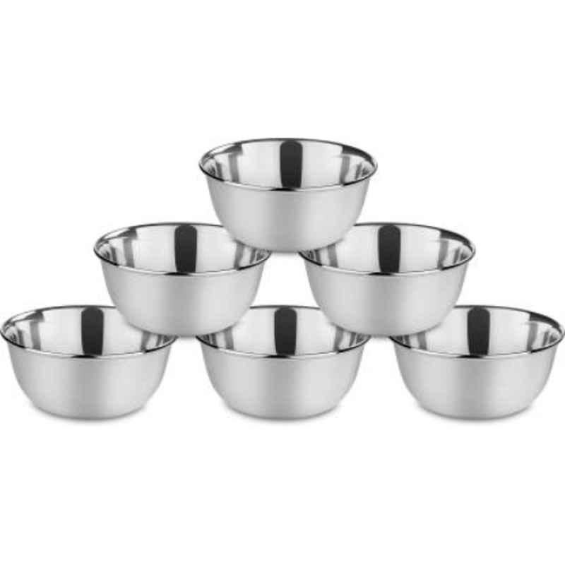 Classic Essentials SNB 1706-6 Vinod 250ml Silver Stainless Steel Vegetable Bowl (Pack of 6)