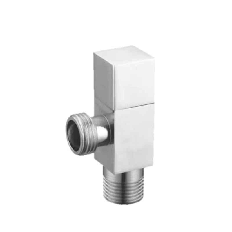 ZAP Skoda Brass Chrome Finish 2 Way Angle Valve for Pipe Connection
