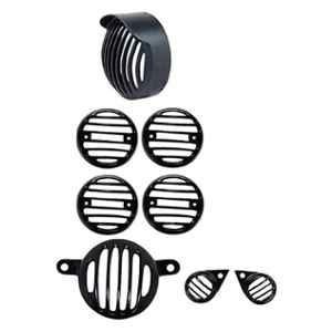 Aow Generic (unbranded) Combo of Indicator, Eyes, Tail and Head Light Grill for Royal Enfield Classic 350 (Metal Grill)