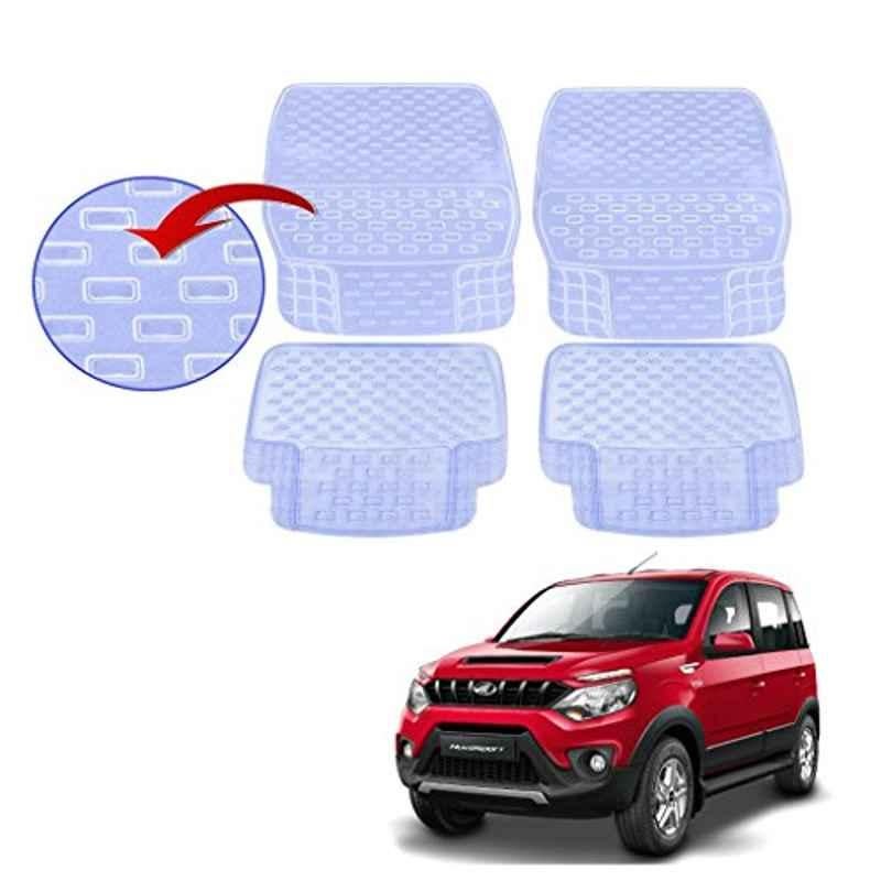 Kozdiko 93043 4 Pcs Rubber & PVC Clear Car Floor Mat Set for Mahindra NA