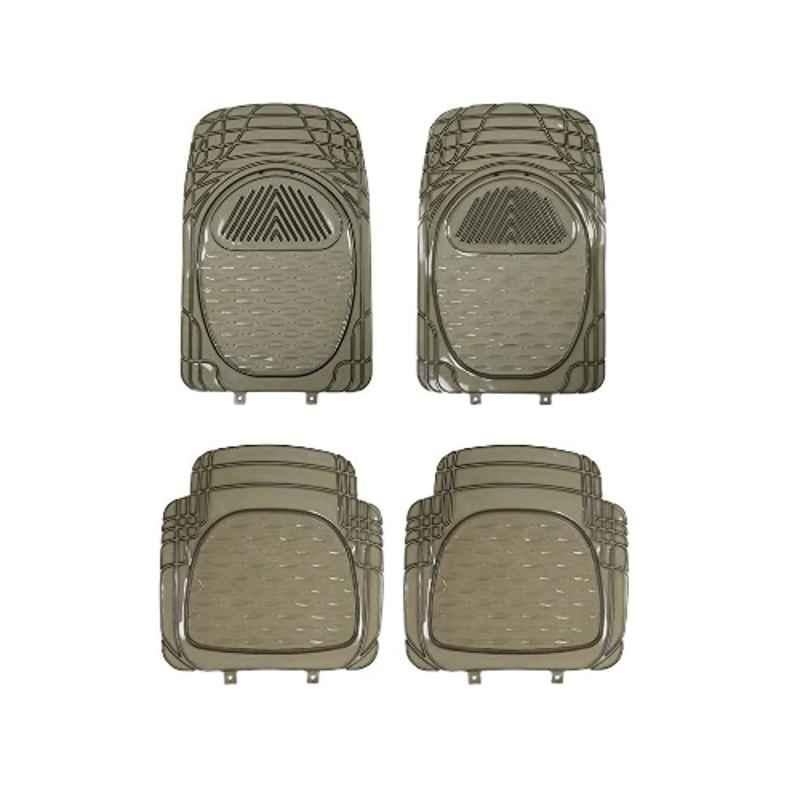 Kozdiko Rubber & PVC 6204 Smoke Car Foot Mat Set for Datsun Go, KOZ-64148
