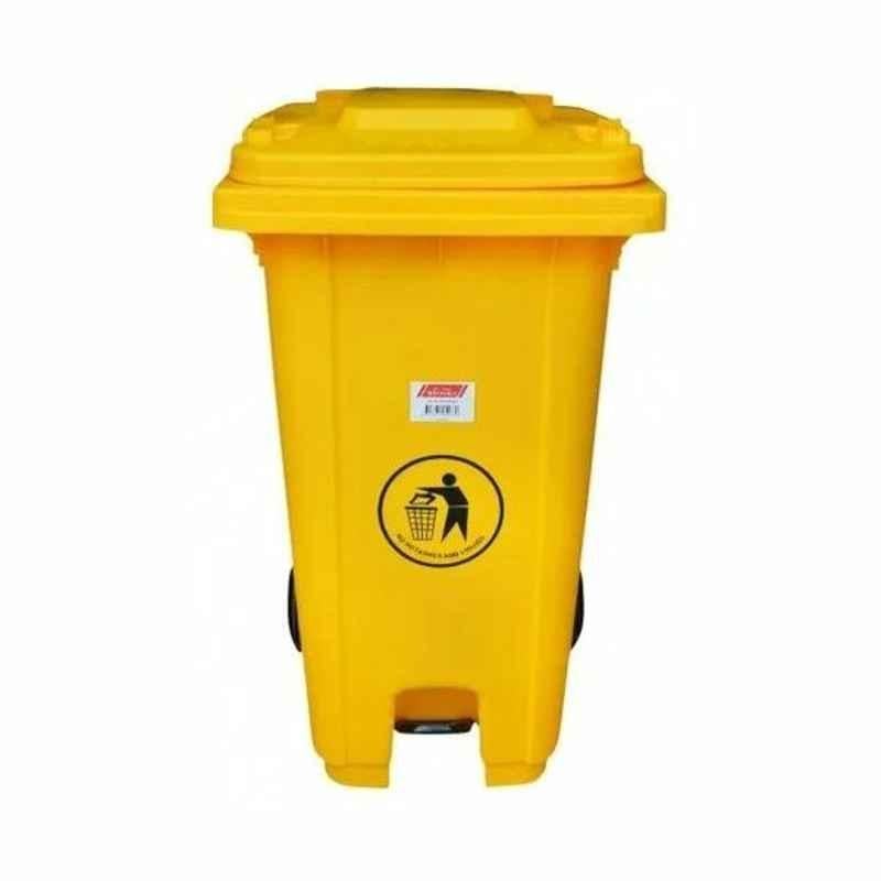 Brooks Pedal Waste Bin, BKS-PDL-090, 240 L, Yellow