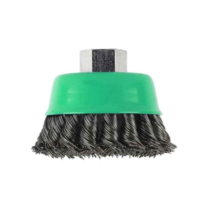 Bosch 8cm Black & Green Knotted Cup Brush, ACE241145