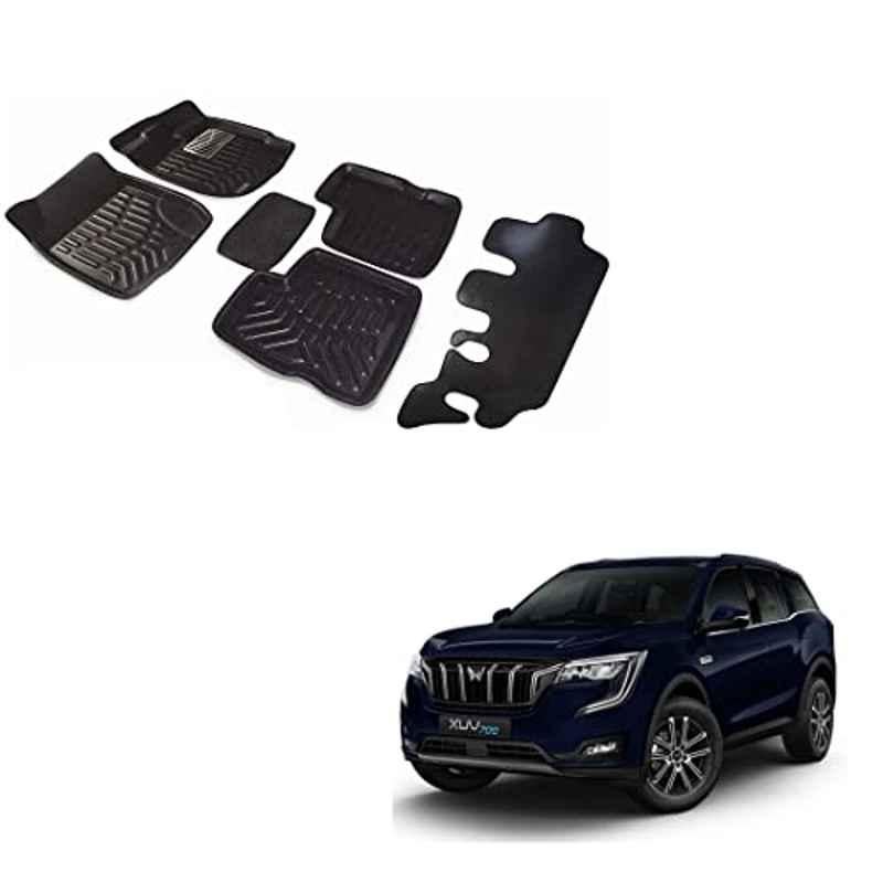 Kozdiko 3D Black Car Foot Mat Set for Mahindra Xuv 700, dshbdhb128