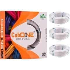 CabONE 1 Sqmm White FR PVC Insulated Copper Cable, Length: 90 m (Pack of 3)