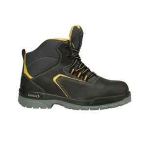 Mallcom Ontilla S1 NB Nubuck & Suede Leather Direct Injected Double Density PU Sole Steel Toe Cap High Ankle Black Safety Shoe, Size: 10
