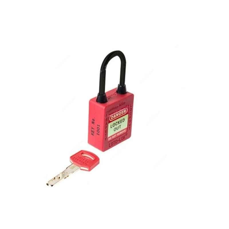 Loto-Lok 40x5mm Nylon Red Three Point Traceability Lockout Padlock, 3PTPRKAN40