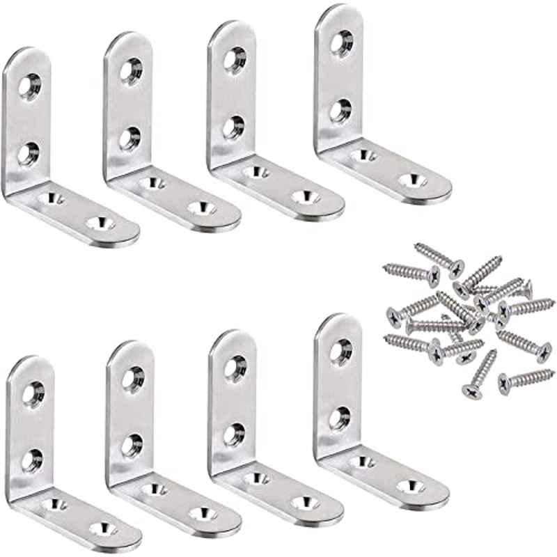 Rubik 40mm Stainless Steel Corner Brace L Shaped Bracket (Pack of 8)