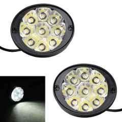 AllExtreme EX9LFL2 2 Pcs 9 LED 18W White Mirror Mount Adjustable Angle Spot Beam Waterproof Fog Driving Lamp Set
